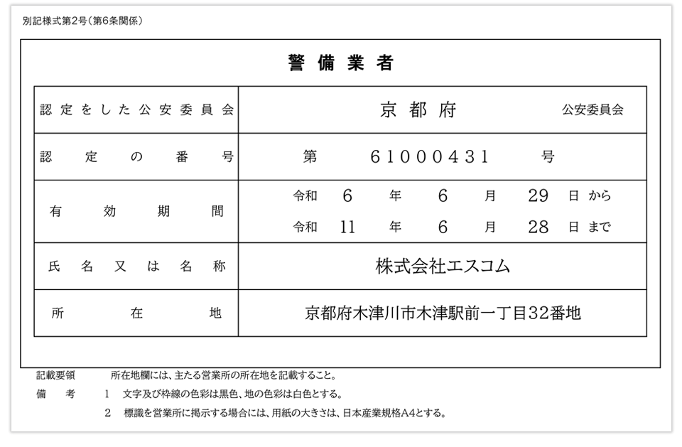 認定証